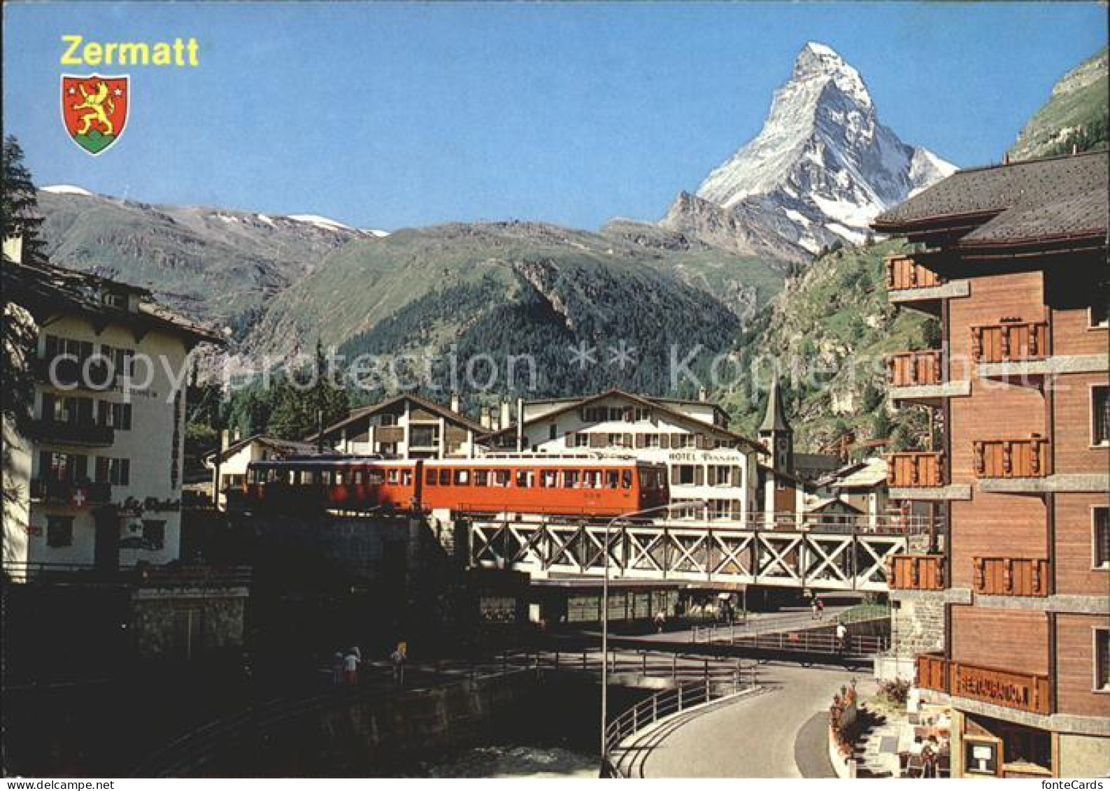 12157806 Zermatt VS Teilansicht Mit Matterhorn Eisenbahn  - Altri & Non Classificati