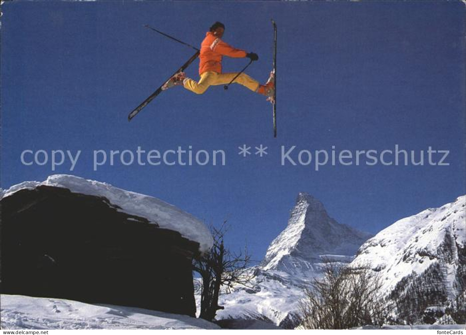 12138466 Zermatt VS Wintersportplatz Skifahrer Matterhorn  - Autres & Non Classés