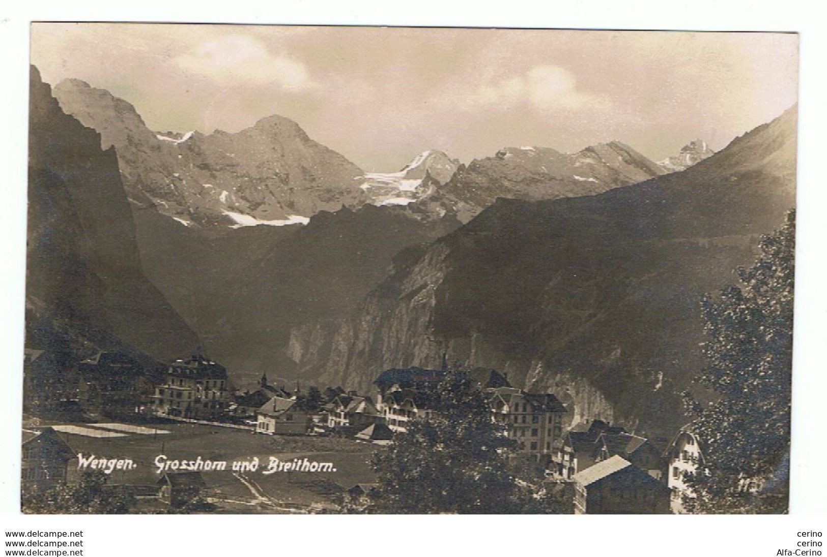 WENGEN:  GROSSHORN  UND  BREITHORN   -  PHOTO  -  NACH   OSTERREICH -  KLEINFORMAT - Wengen