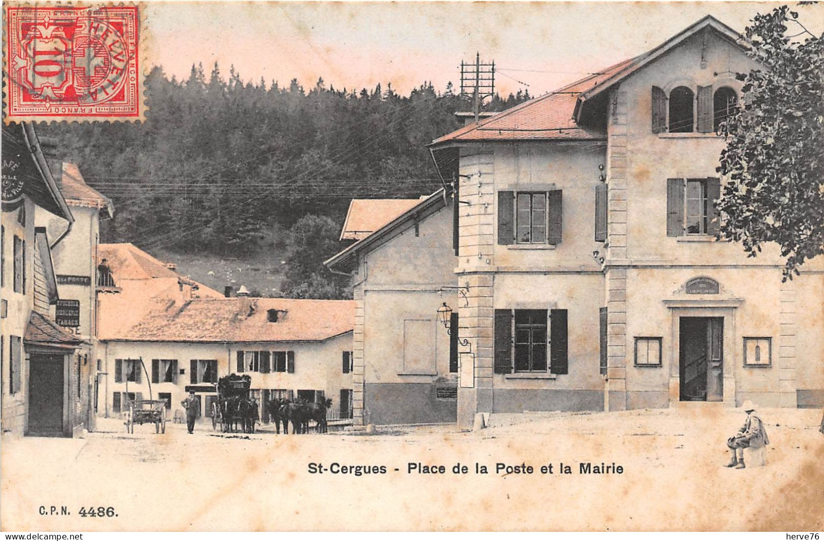 SUISSE -  SAINT CERGUES - Place De La Poste Et La Mairie - Saint-Cergue