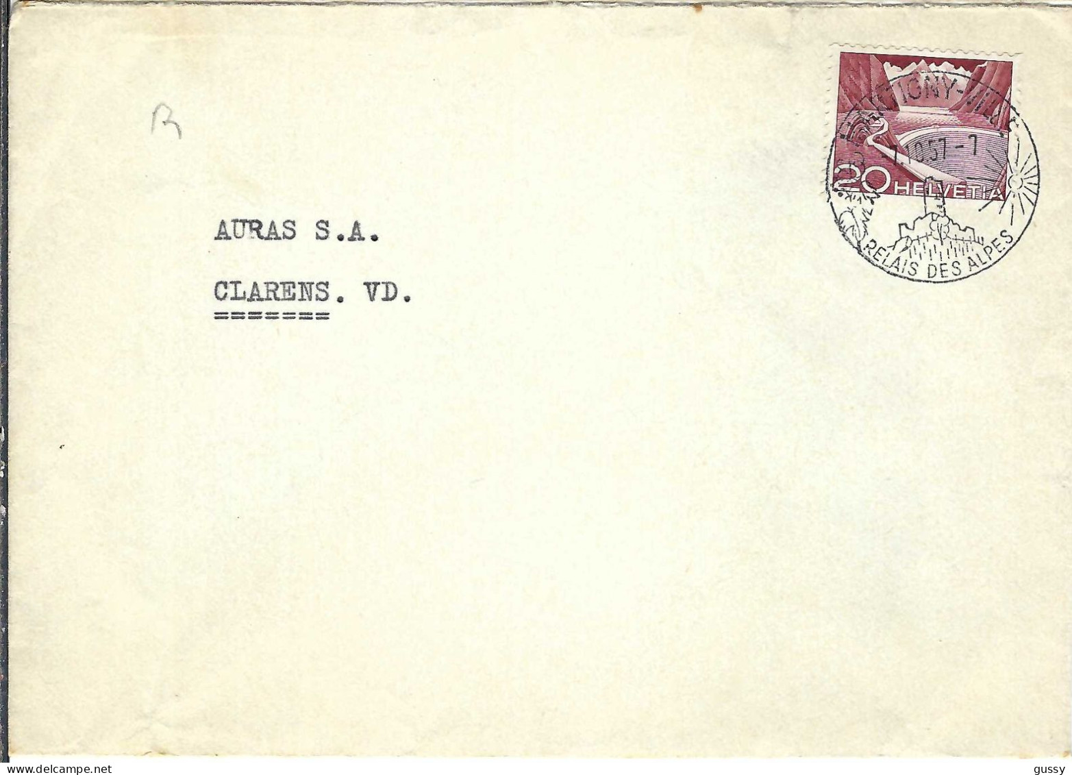 SUISSE Ca. 1957: LSC De Martigny Pour Clarens - Brieven En Documenten