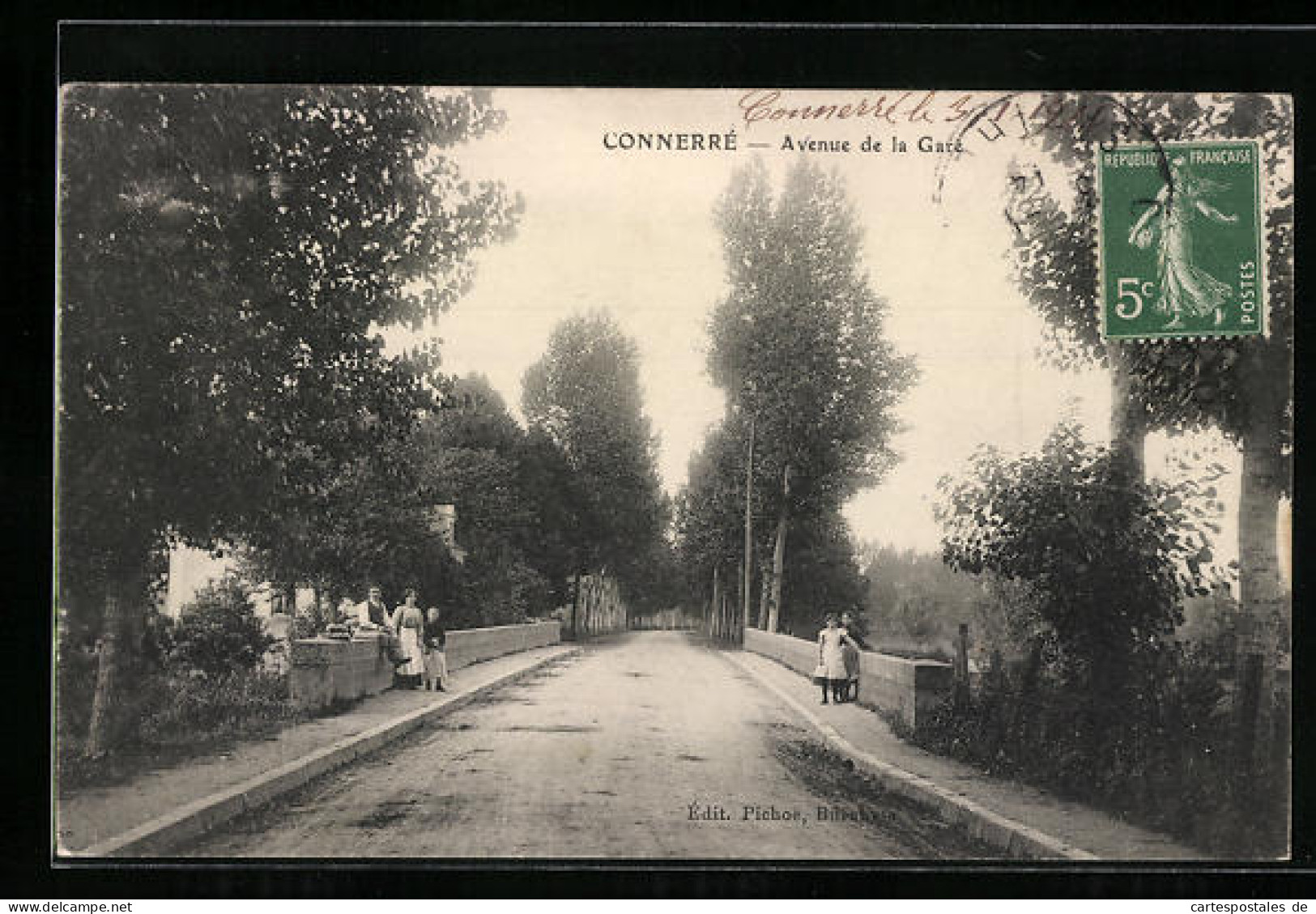 CPA Connerré, Avenue De La Gare  - Otros & Sin Clasificación