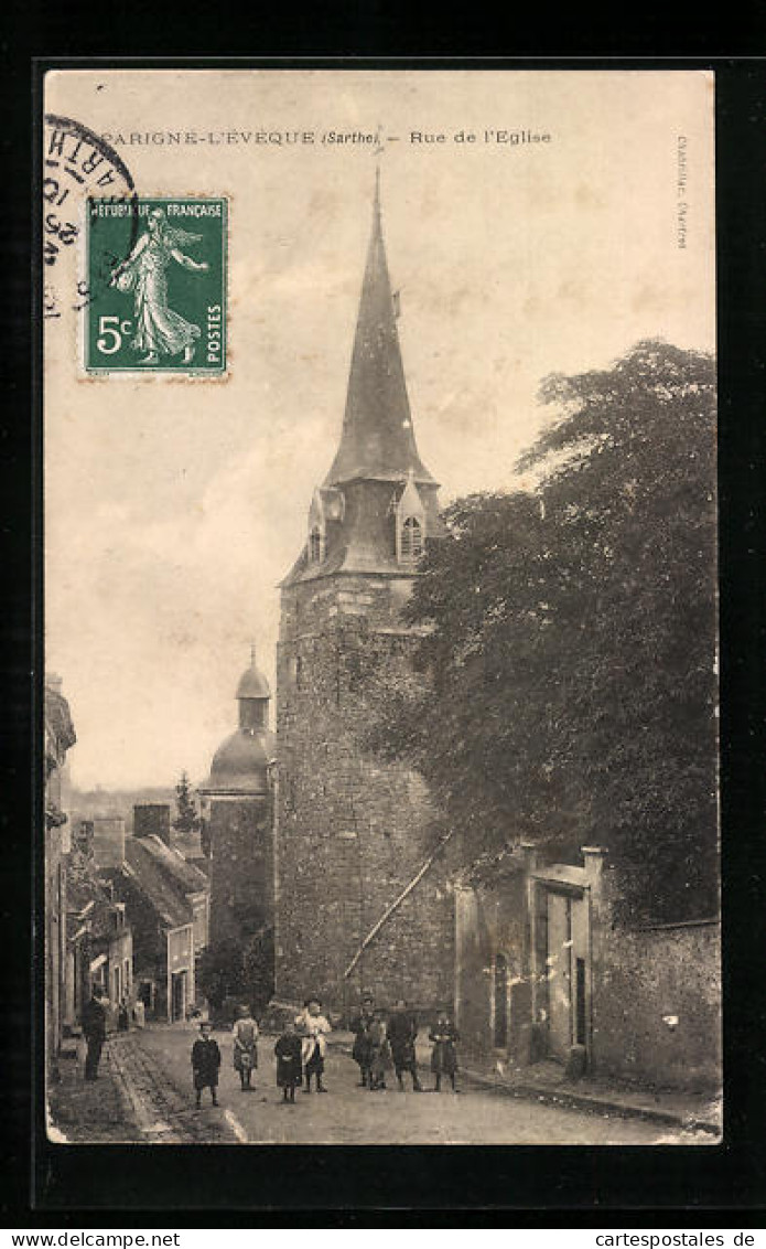 CPA Parigné-L`Évèque, Rue De L`Eglise  - Other & Unclassified