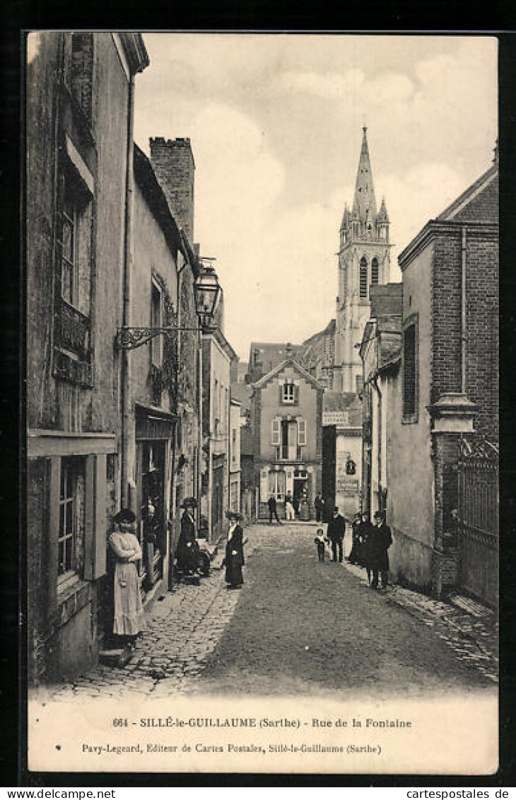 CPA Sillé-le-Guillaume, Rue De La Fontaine  - Andere & Zonder Classificatie