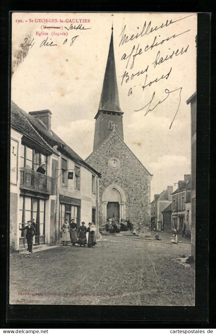 CPA St-Georges-le-Gaultier, Eglise (facade)  - Autres & Non Classés