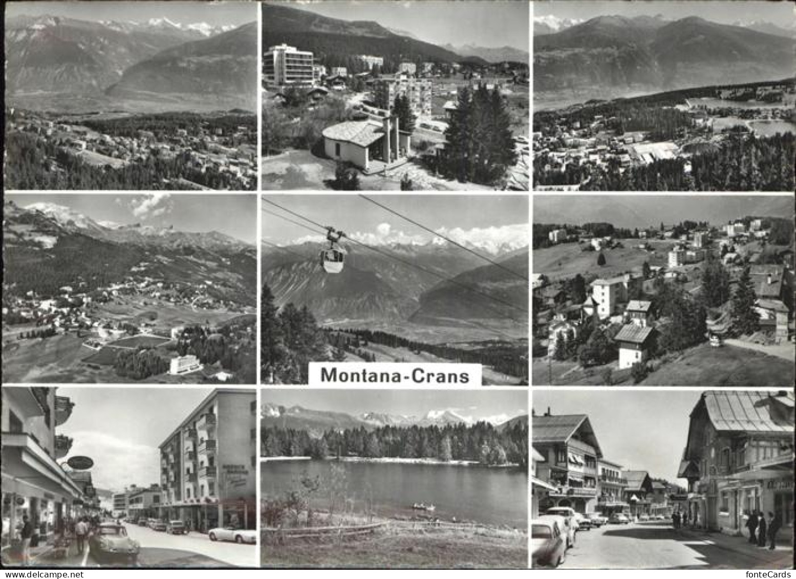 11385577 Crans-Montana Panorama Lac Grenon Seilbahn Dorfstrasse Crans-sur-Sierre - Andere & Zonder Classificatie