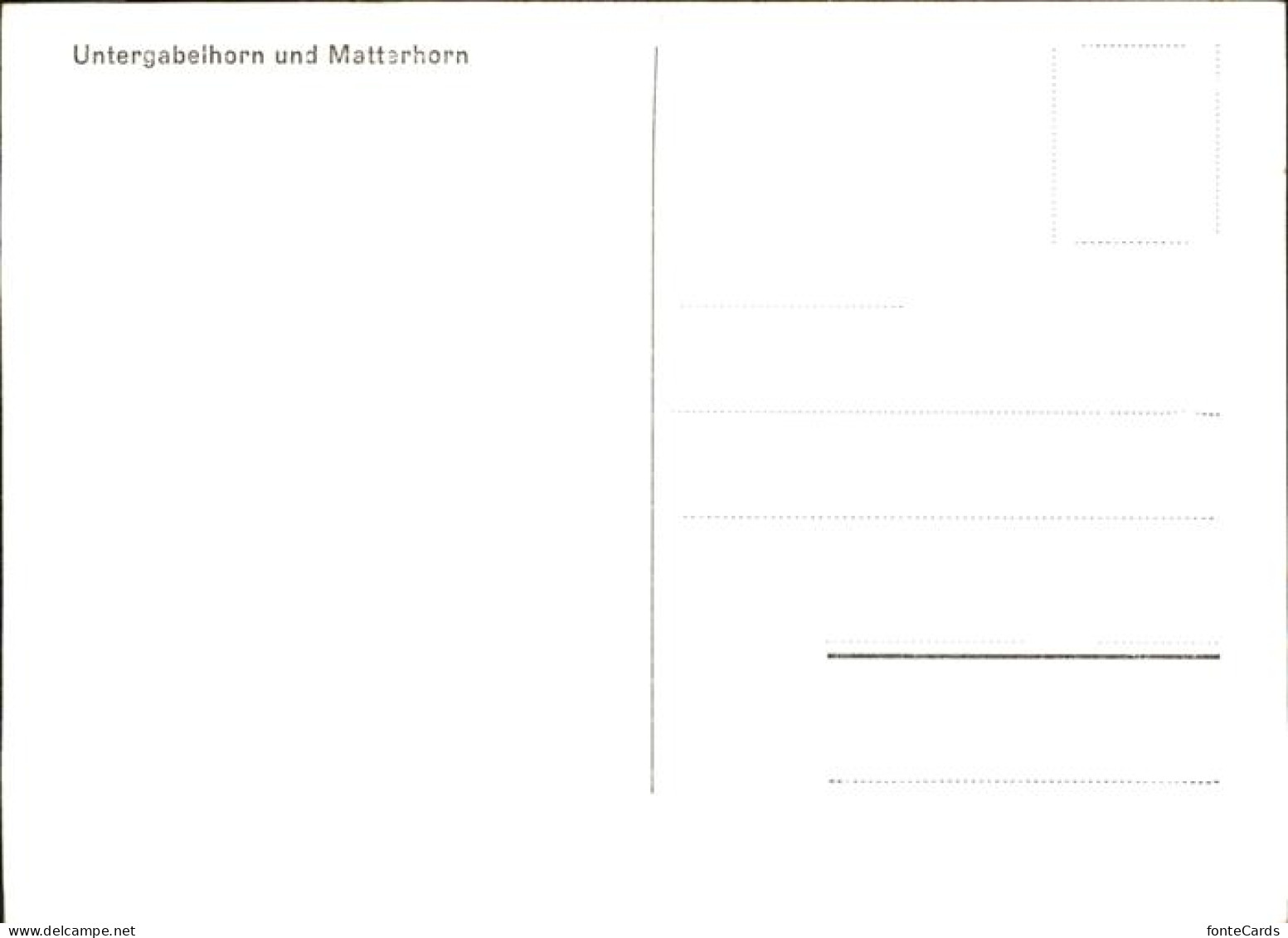 11385571 Zermatt VS Untergabelhorn Matterhorn  - Andere & Zonder Classificatie