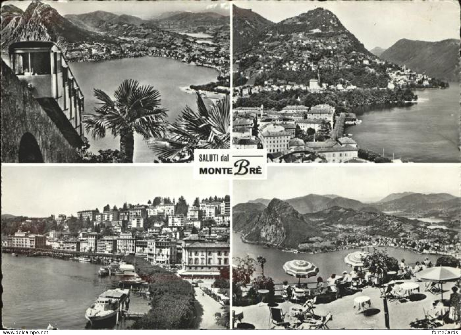 11385564 Lugano TI Vista Dalla Vetta Del Monte Bre Lago Di Lugano Bergbahn Lugan - Sonstige & Ohne Zuordnung