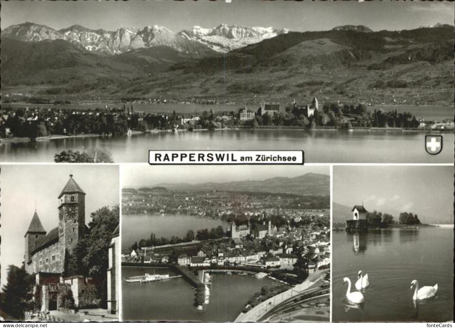 11385558 Rapperswil SG Panorama Mit Zuerichsee Hafen Schwan Kapelle Burg Rappers - Autres & Non Classés