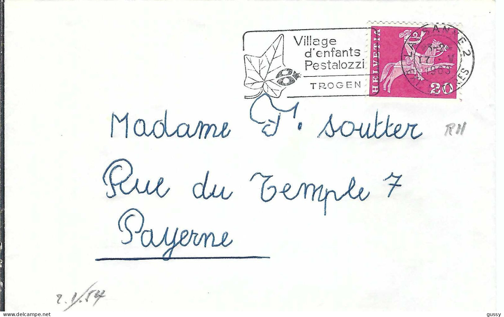 SUISSE Ca. 1963: LSC De Lausanne Pour Payerne - Lettres & Documents