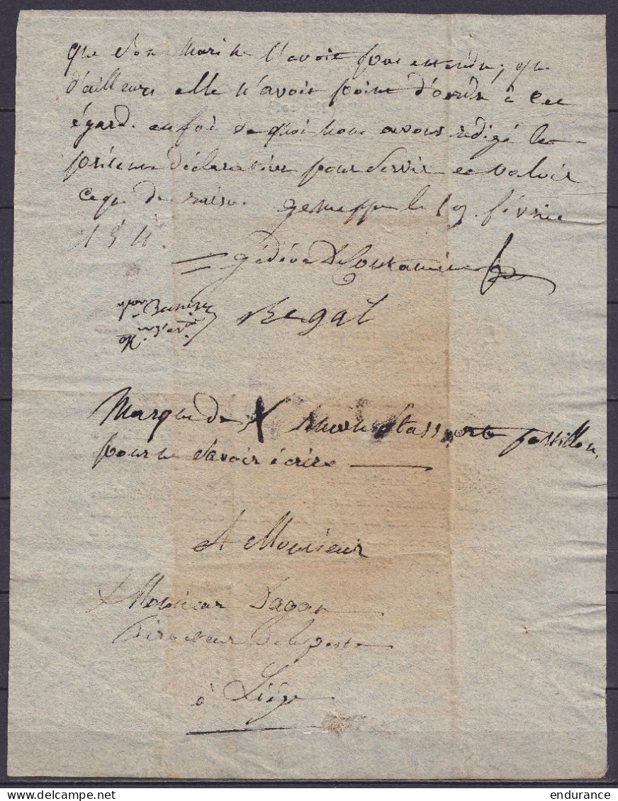 L. (note De Service ?) Datée 19 Février 1511 (?) De La Poste De JEMEPPE Pour Poste De LIEGE - 1598-1621 (Unabh. Niederlande)