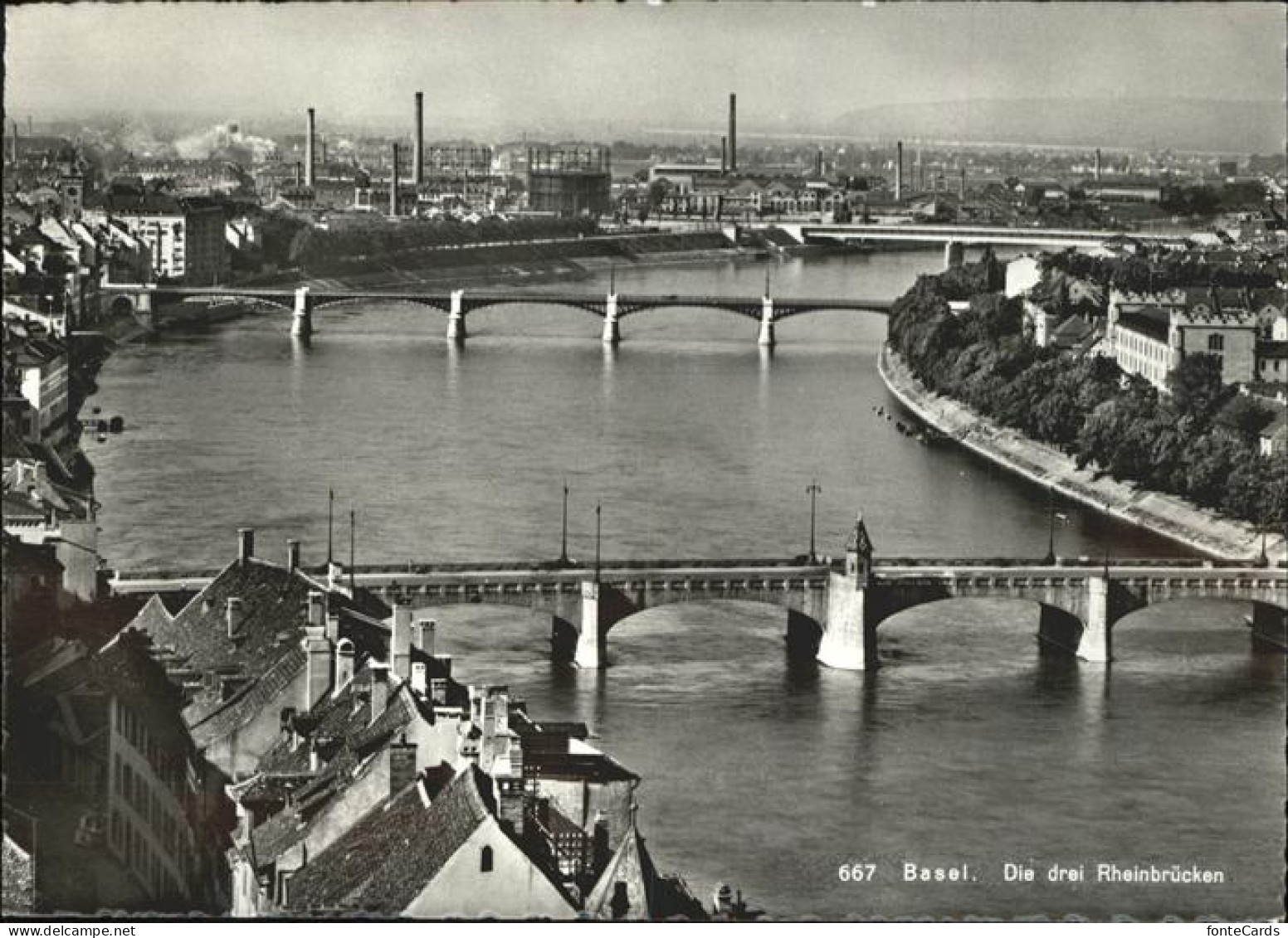 11385475 Basel BS Die Drei Rheinbruecken Industrie Basel BS - Andere & Zonder Classificatie