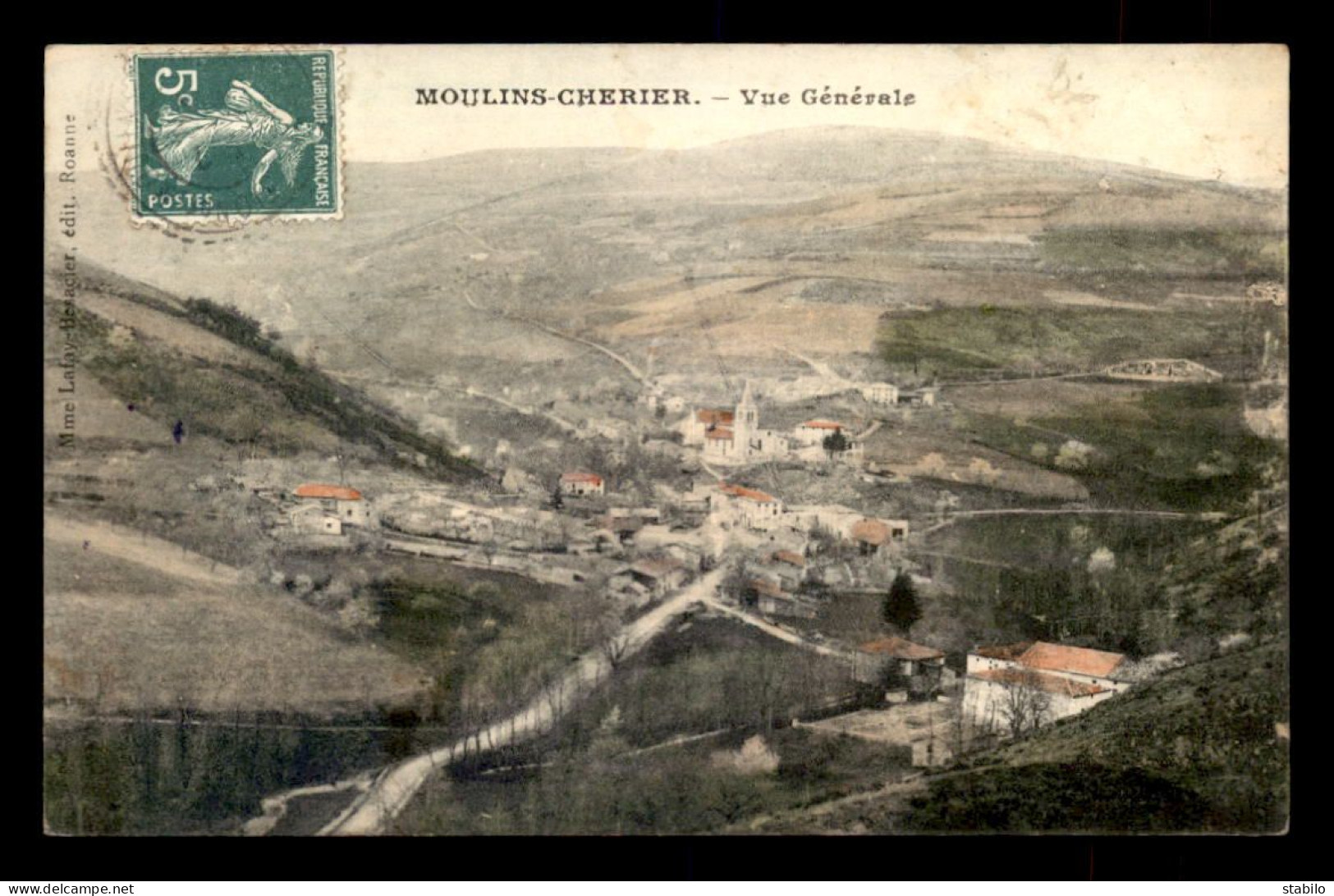 42 - MOULINS-CHERIER - VUE GENERALE - CARTE COLORISEE - Autres & Non Classés