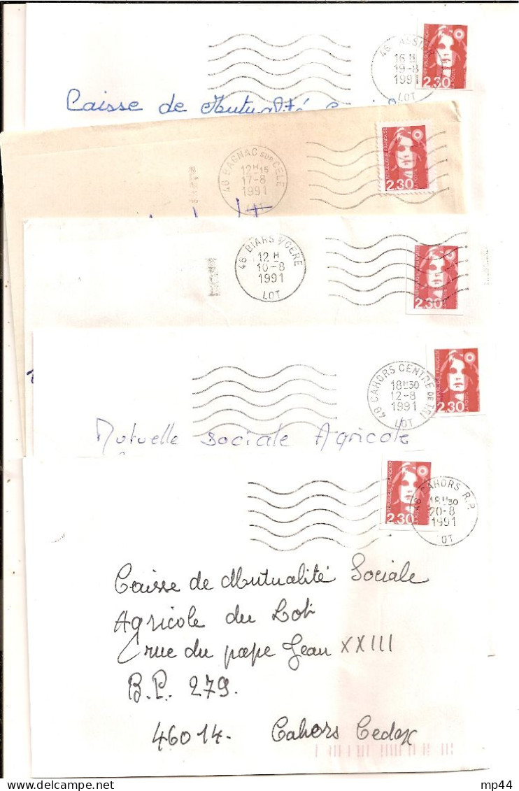 4J2 --- 46 LOT --- 37 Lettres Flammes Différéntes Secap Briat - Oblitérations Mécaniques (flammes)