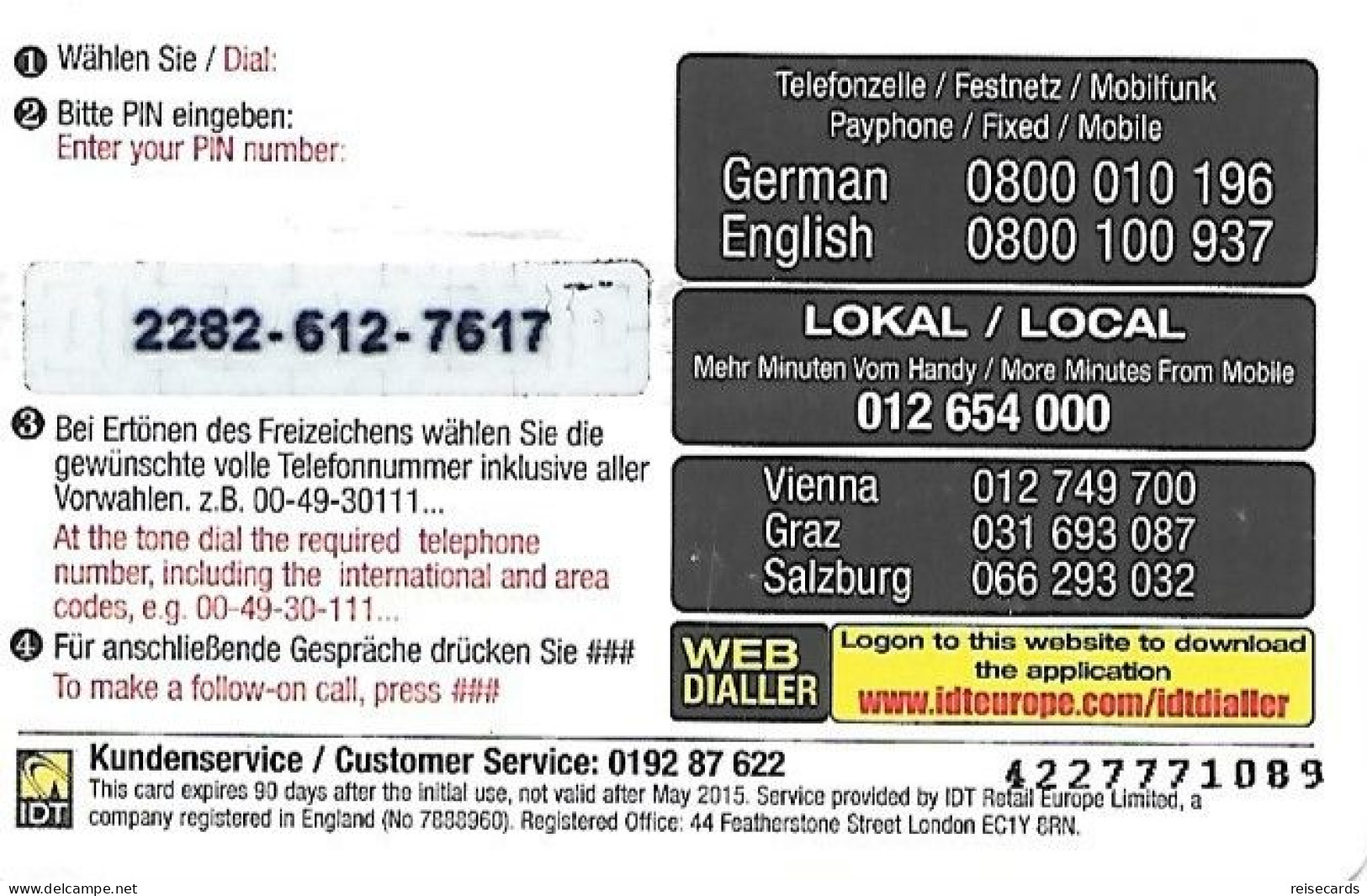 Austria: Prepaid IDT - Sahara, Camel - Oostenrijk