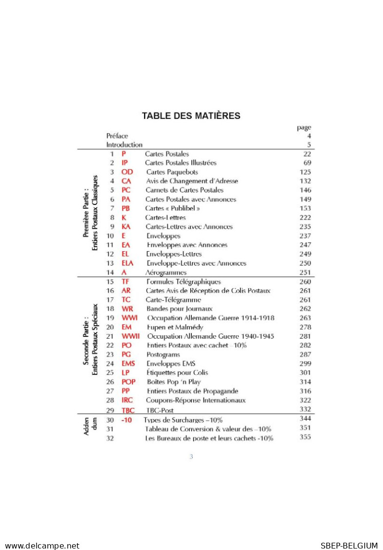 NOUVEAUX Catalogue 2024:  " Les ENTIERS POSTAUX De BELGIQUE " - Belgio