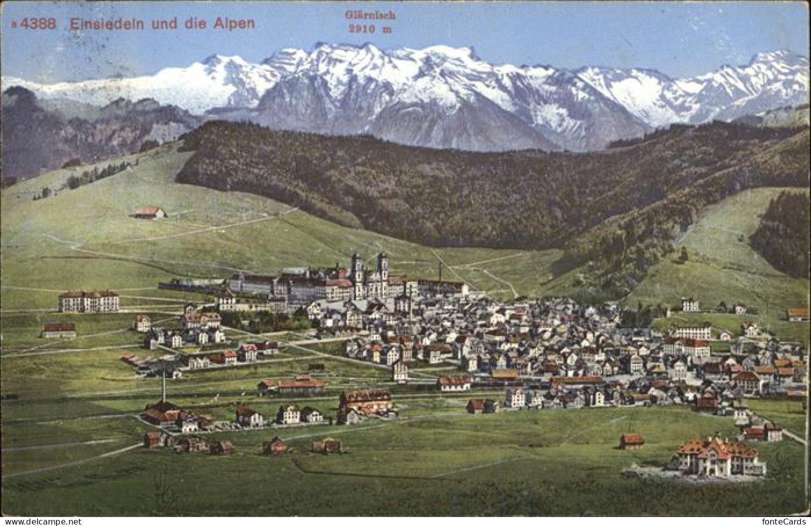 11385358 Einsiedeln SZ Panorama Mit Alpenblick Kloster Glaernisch Glarner Alpen  - Autres & Non Classés