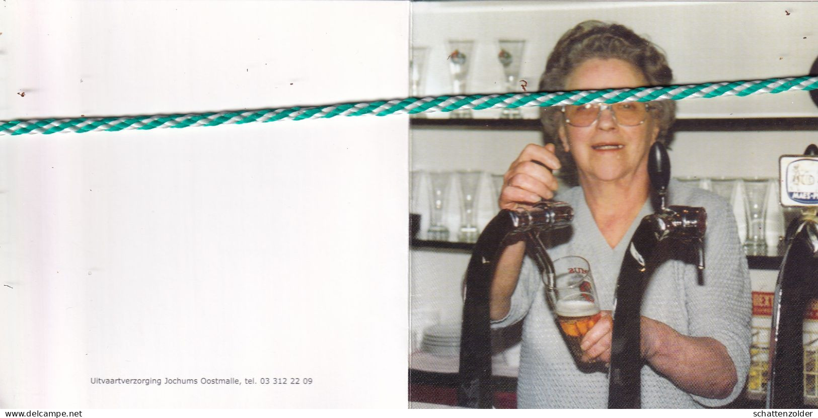 Joanna (Jeanneke) Goormans-Brees-Fransen, Viersel 1923, Malle 2004. Uitbaatster Café Brug 9. Foto - Overlijden
