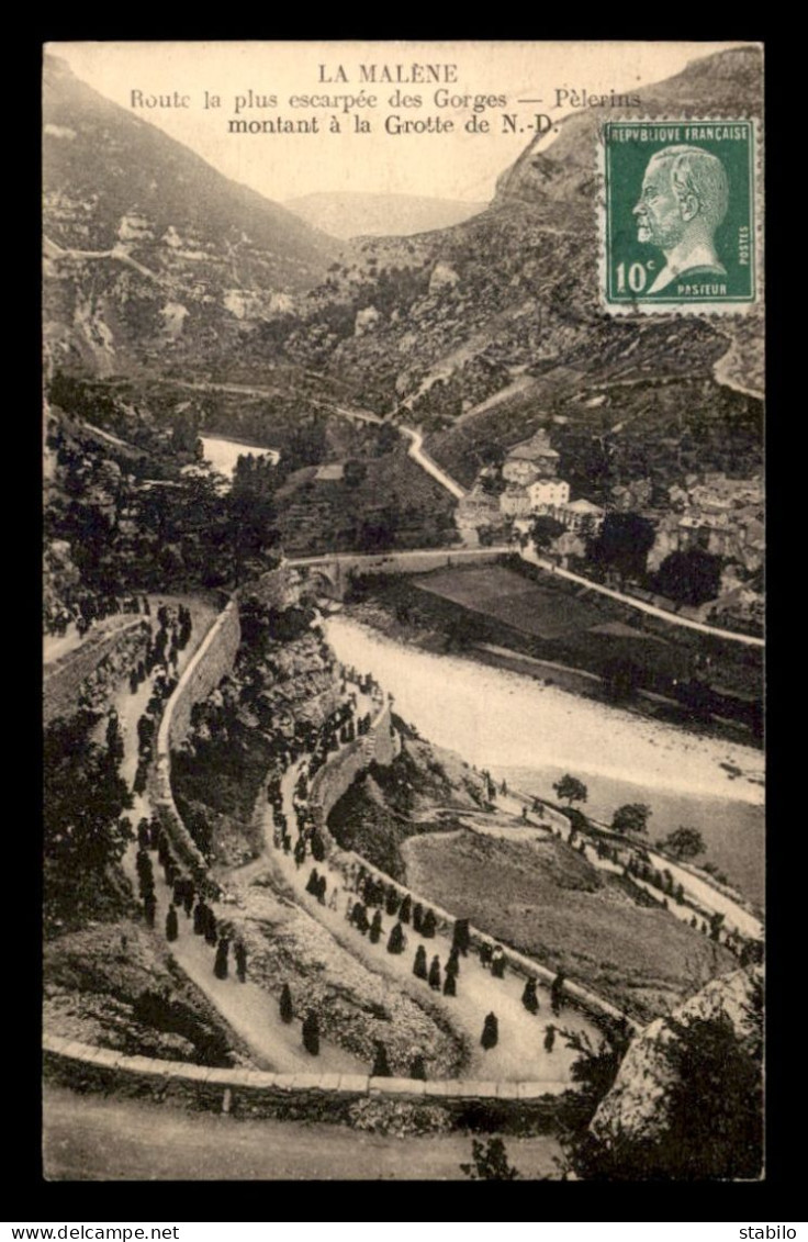 48 - LA MALENE - PELERINS MONTANT A LA GROTTE DE NOTRE-DAME - Autres & Non Classés