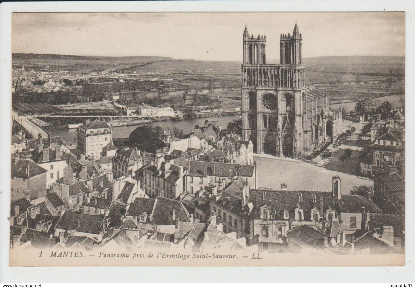 MANTES - YVELINES - PANORAMA PRIS DE L'ERMITAGE SAINT SAUVEUR - Mantes La Ville