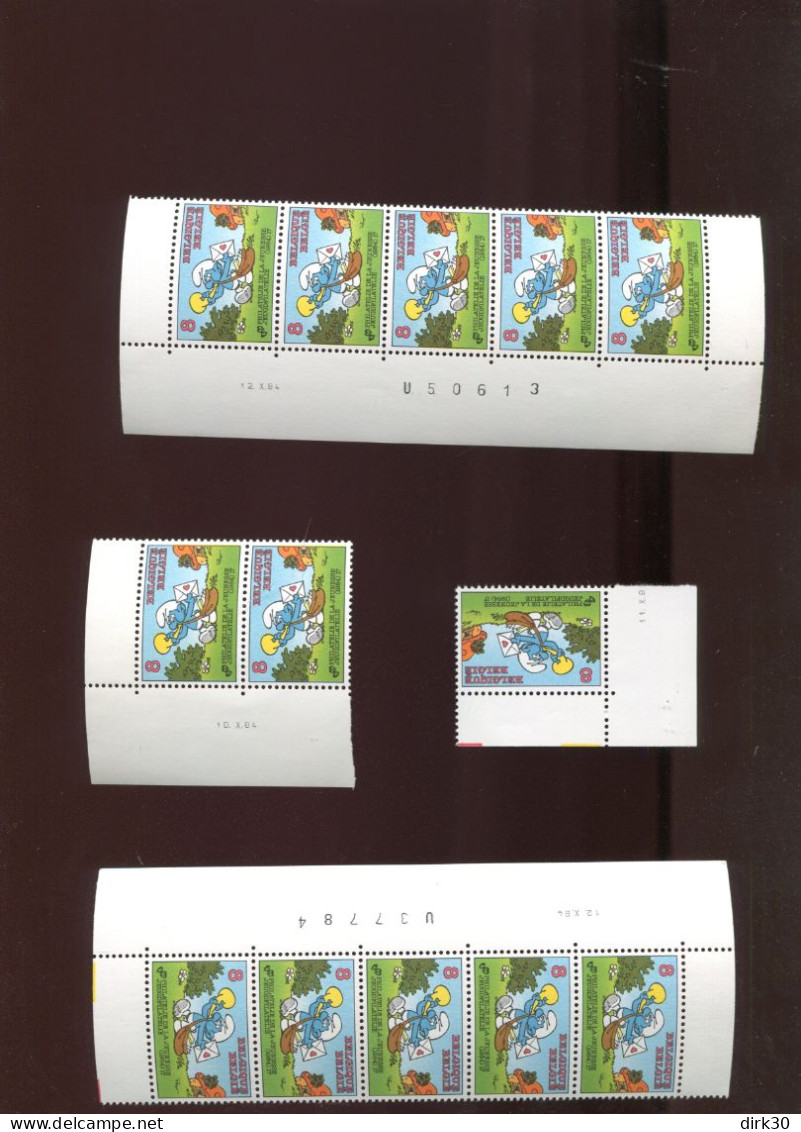 Belgie 1984 2150 SMURFS Schtroumpfs Printing Dates - Unused Stamps