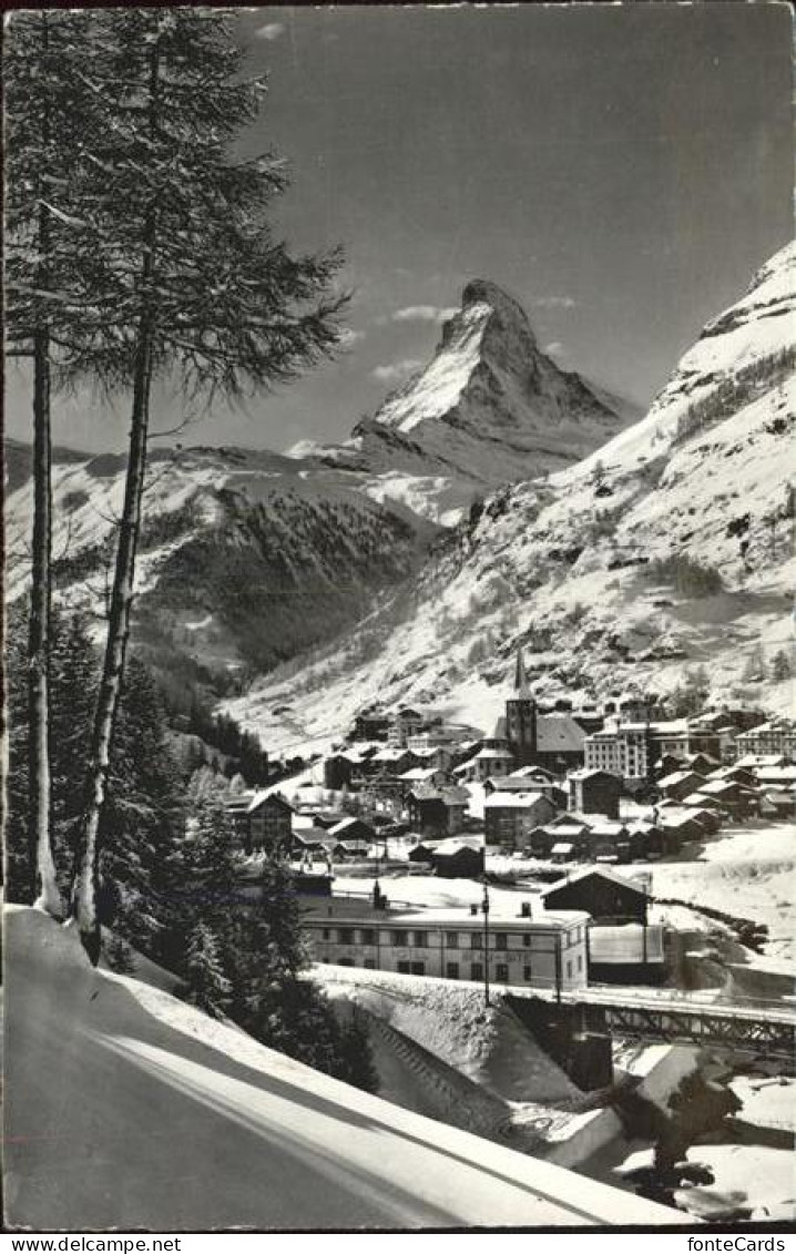 11385138 Zermatt VS Ortsblick Mit Matterhorn  - Autres & Non Classés