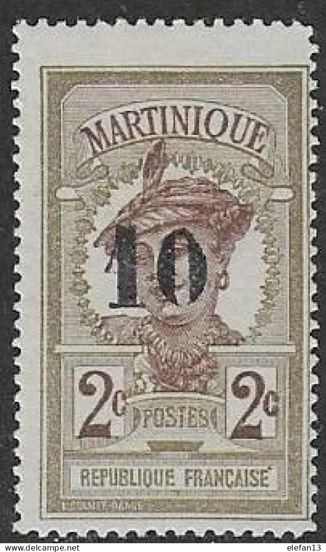 MARTINIQUE N°84c **  Petit Zéro  Signé  BLANC  Neuf Sans Charnière MNH - Unused Stamps