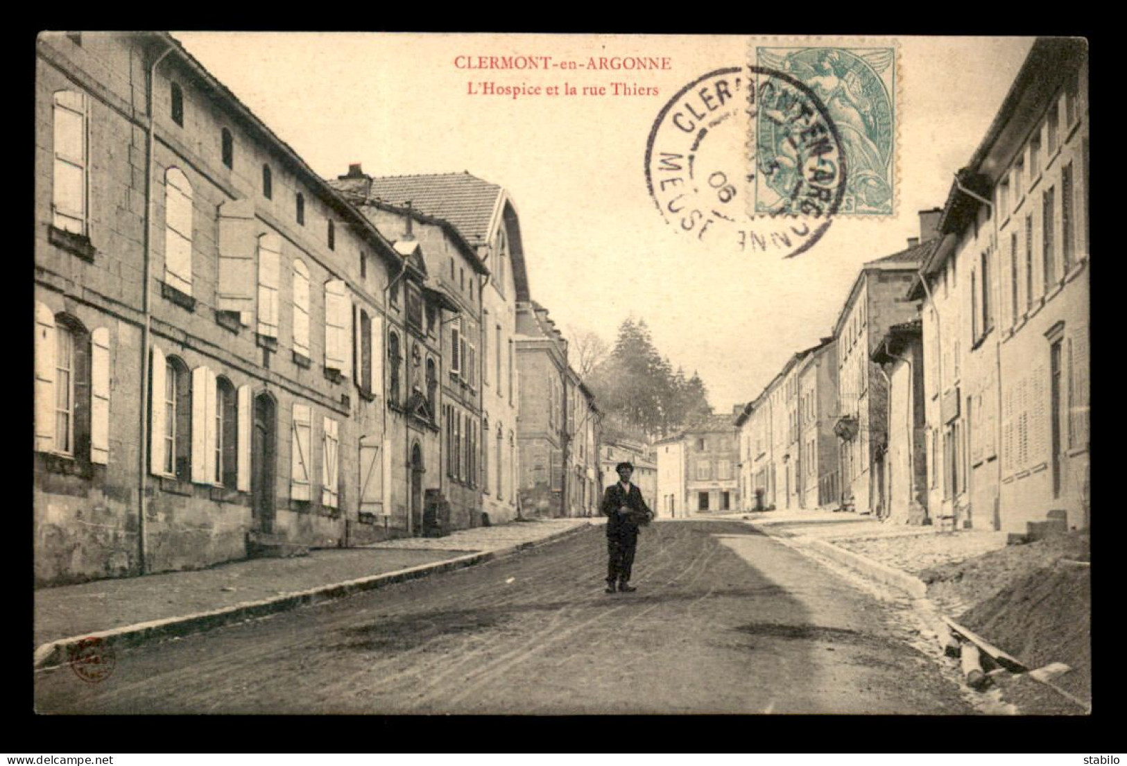 55 - CLERMONT-EN-ARGONNE - L'HOSPICE ET LA RUE THIERS - EDITEUR ABC - Clermont En Argonne