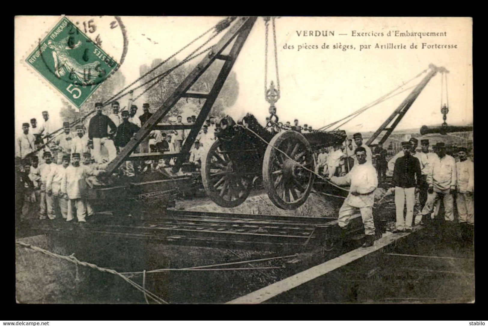 55 - VERDUN - EXERCICES D'EMBARQUEMENT DES PIECES DE SIEGES PAR ARTILLERIE DE FORTERESSE  - Verdun