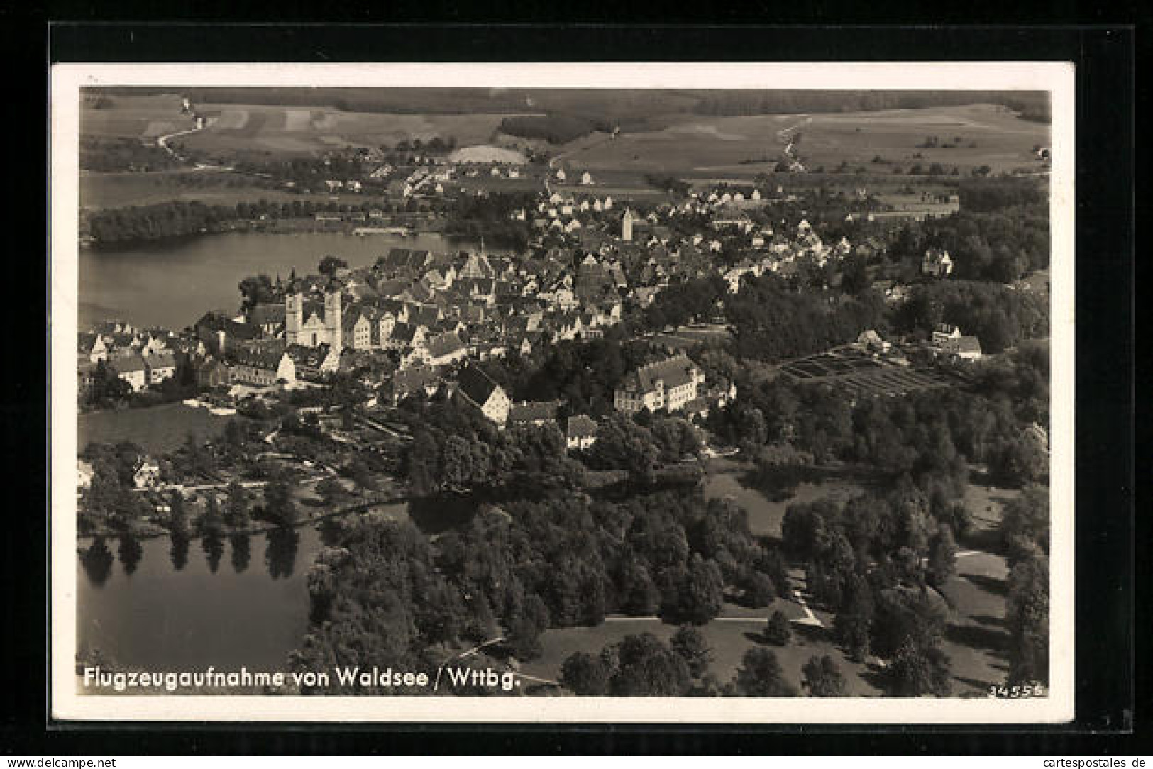 AK Waldsee /Wttbg., Ortsansicht Vom Flugzeug Aus  - Bad Waldsee