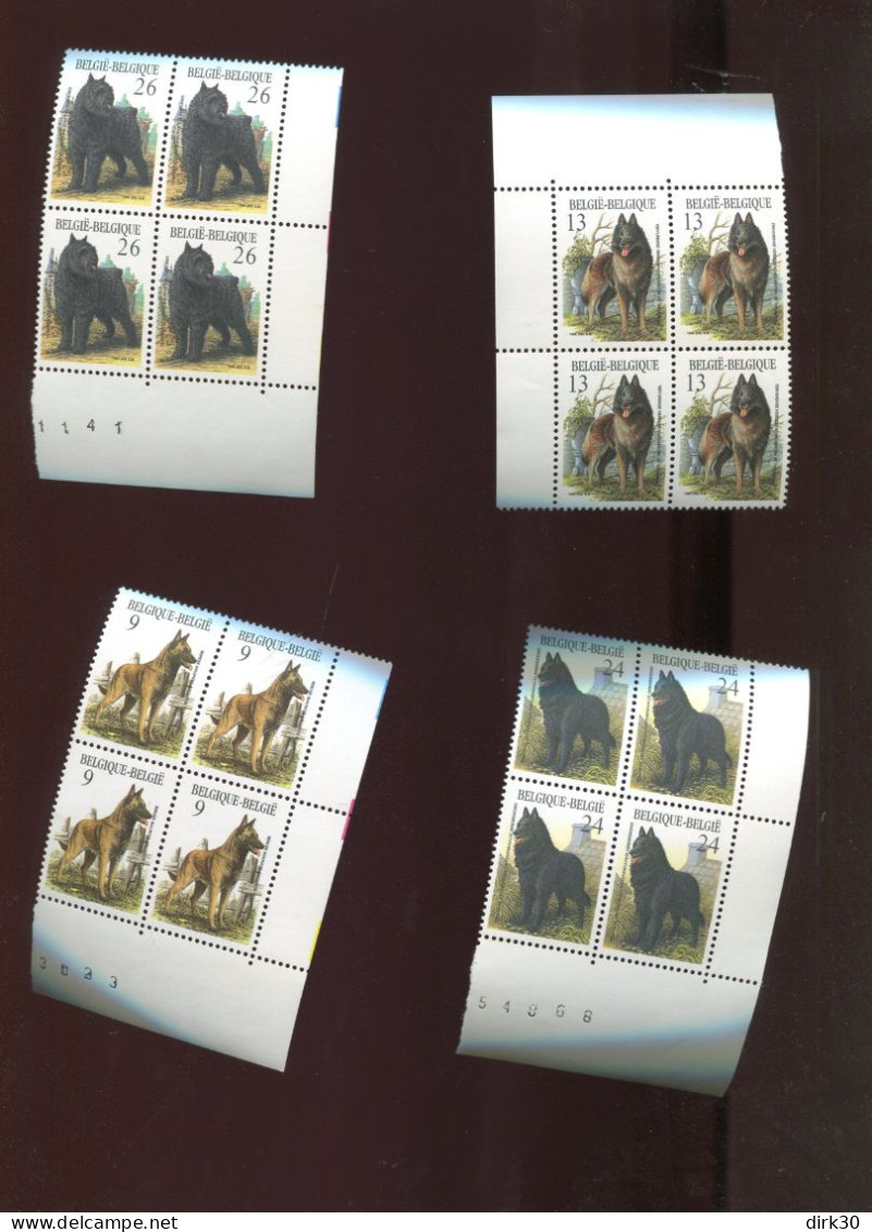 Belgie 1986 2213/16 DOGS Chiens Honden ANDRE BUZIN In Blocks Of 4 MNH - Neufs