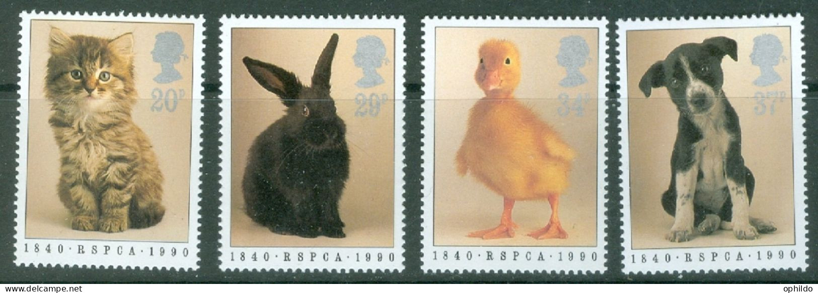 Grande Bretagne  Yv 1439/1442     * *  TB  Dont Chat  Lapin Oiseau - Ongebruikt