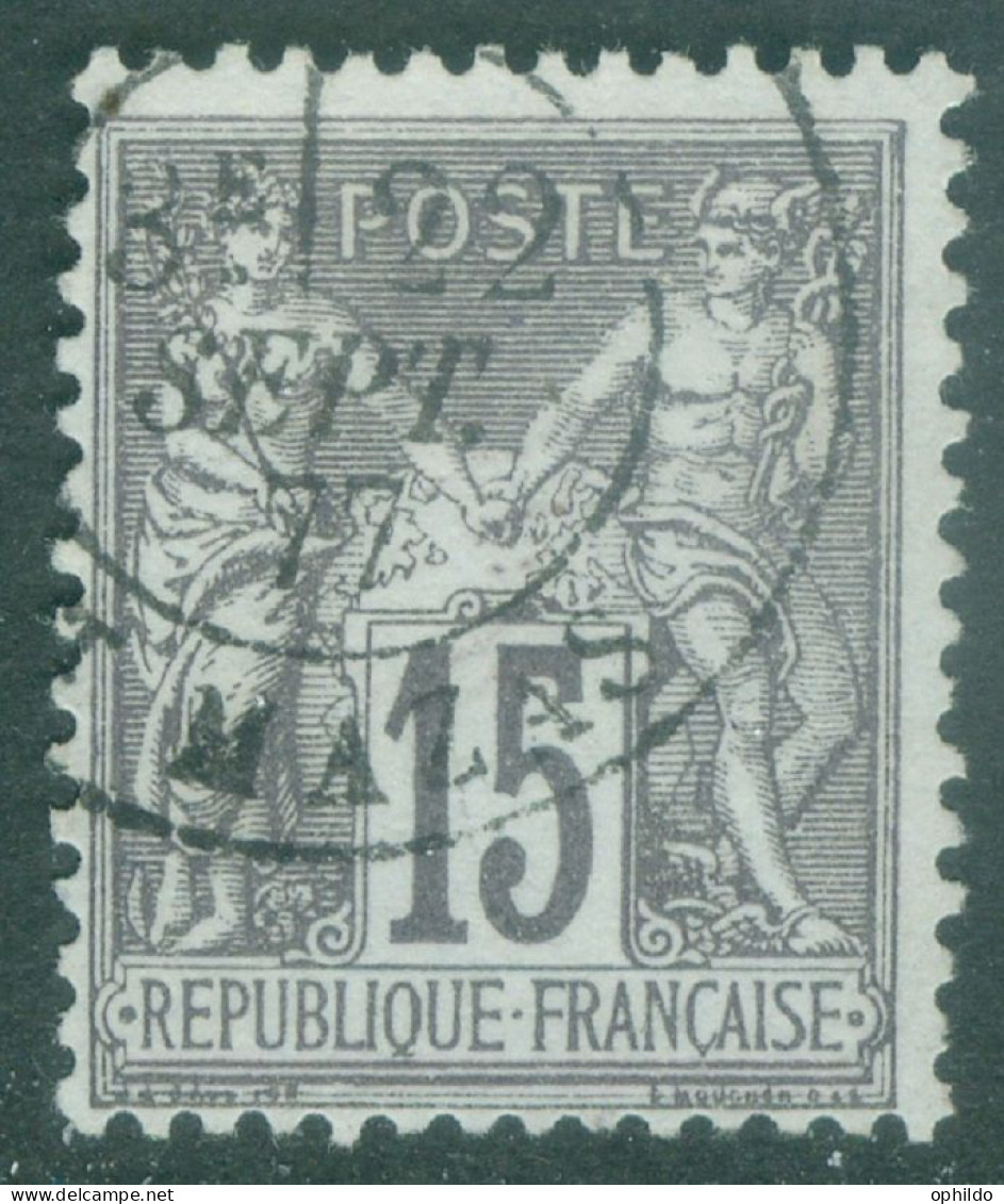 France   77   Ob  TB   Obli  Paris  Bt Mazas   - 1876-1898 Sage (Type II)