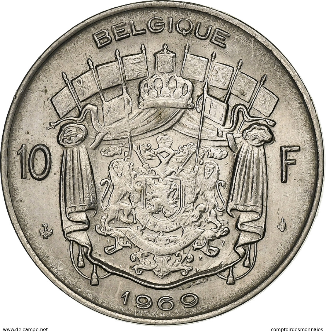 Belgique, 10 Francs, 10 Frank, 1969, Bruxelles, Nickel, TTB+, KM:155.1 - 10 Francs