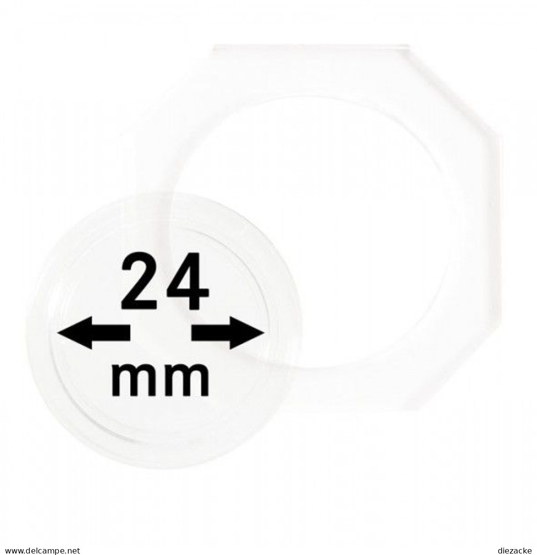 Lindner Münzkapsel OCTO 24mm OS024, 2er Pack Neu - Materiaal