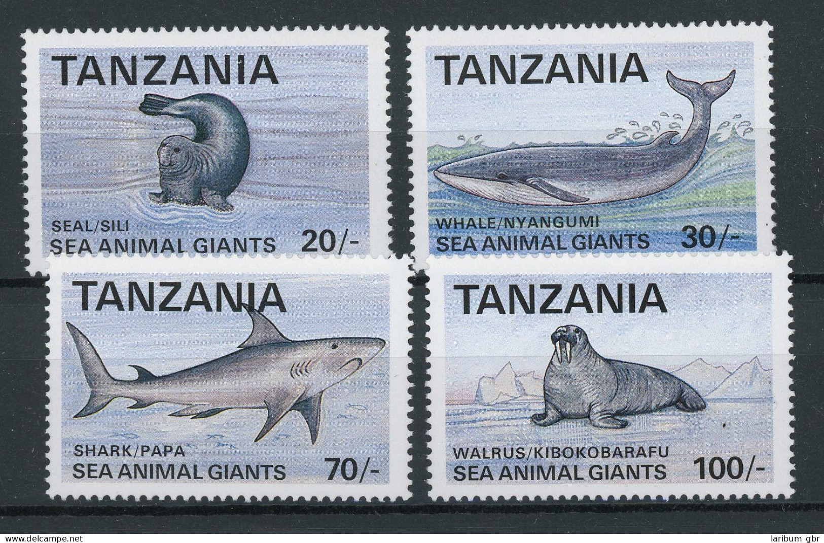 Tansania 1453-1456 Postfrisch Wale, Robben #HE846 - Tansania (1964-...)