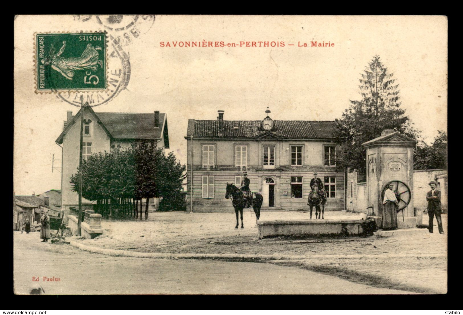 55 - SAVONNIERES-EN-PERTHOIS - LA MAIRIE - GENDARME A CHEVAL - EDITEUR PAULUS - Autres & Non Classés