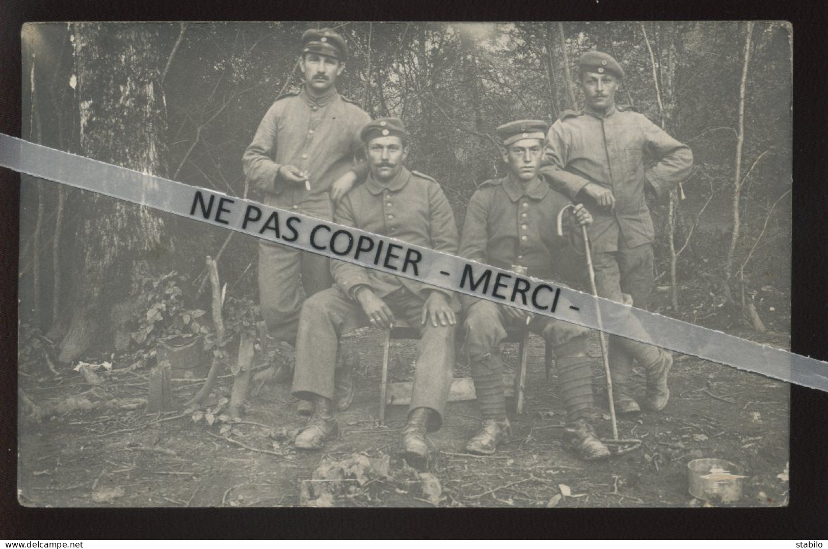 55 - SOUVENIR DE NOTRE REPOS APRES LA TEMPETE PRES DE VERDUN (SOUVILLE) - GUERRE 14/18 - CARTE PHOTO ORIGINALE - Other & Unclassified