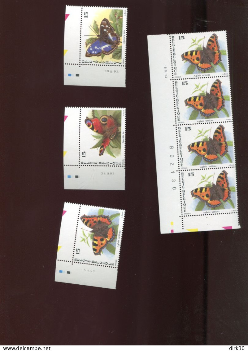 Belgie 2503/06 Buzin Butterflies Printing Dates MNH - Nuevos