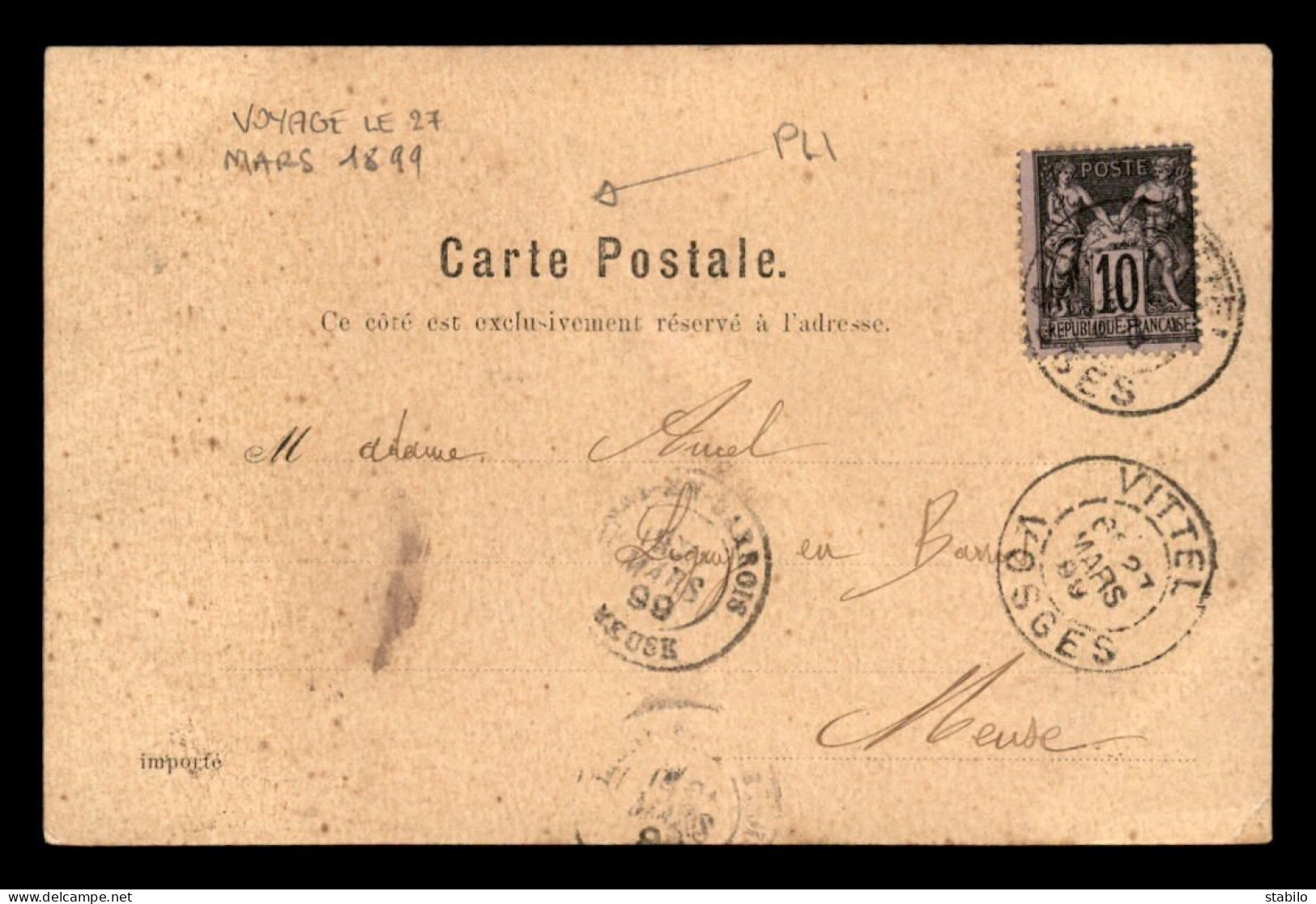 88 - RAON-SUR-PLAINE - VUE GENERALE - VOYAGE LE 27 MARS 1899 - VOIR ETAT - Autres & Non Classés