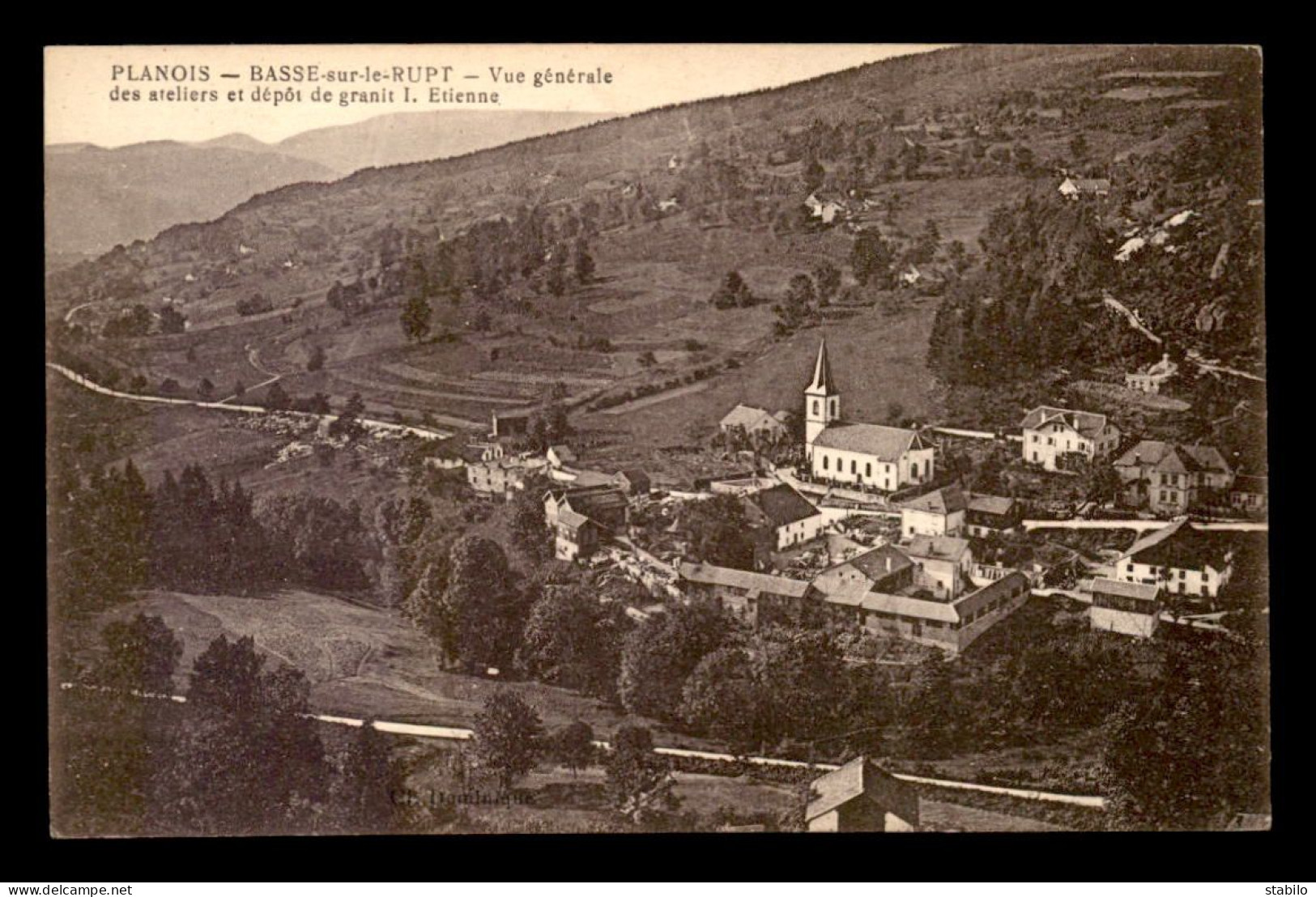 88 - BASSE-SUR-LE-RUPT - PLANOIS - VUE GENERALE DES ATELIERS ET DEPOT DE GRANIT I. ETIENNE - Sonstige & Ohne Zuordnung