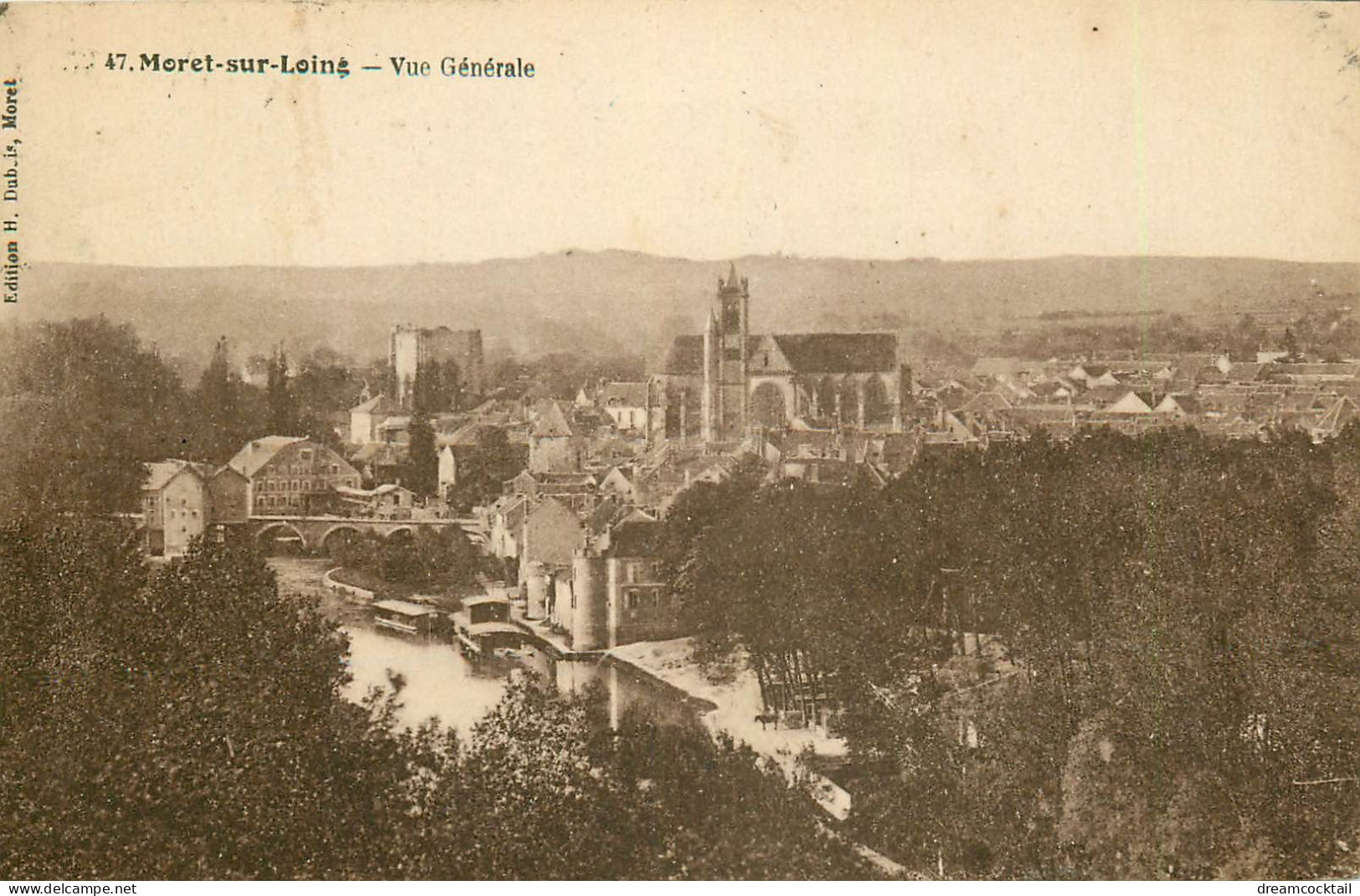 Top Promotion 2 Cpa 77 MORET SUR LOING. Poterne De L'Abreuvoir Et La Ville 1924 - Moret Sur Loing