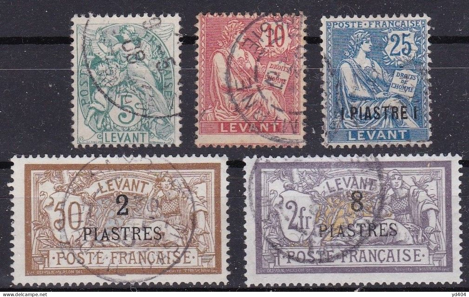 CF-LV-03 – FRENCH COLONIES – LEVANT – 1902-20 FULL SET – Y&T # 1-22 USED 19,80 € - Used Stamps