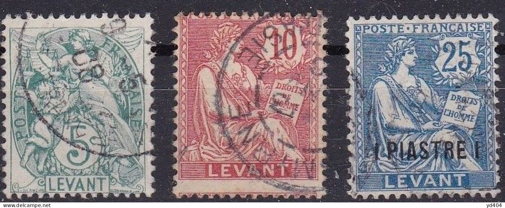 CF-LV-03 – FRENCH COLONIES – LEVANT – 1902-20 FULL SET – Y&T # 1-22 USED 19,80 € - Gebruikt