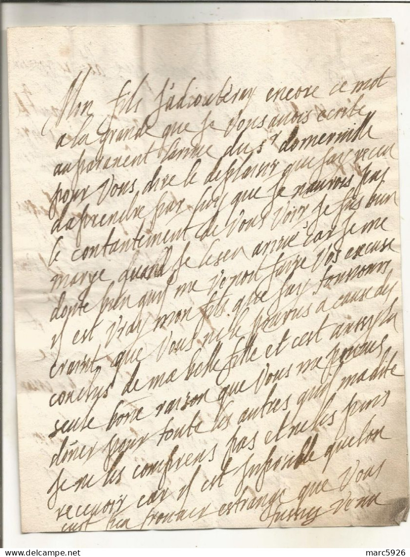 N°2031 ANCIENNE LETTRE DE ELISABETH DE NASSAU A SEDAN AU DUC DE BOUILLON AVEC CACHET DE CIRE ET RUBAN DATE 1642 - Historische Dokumente