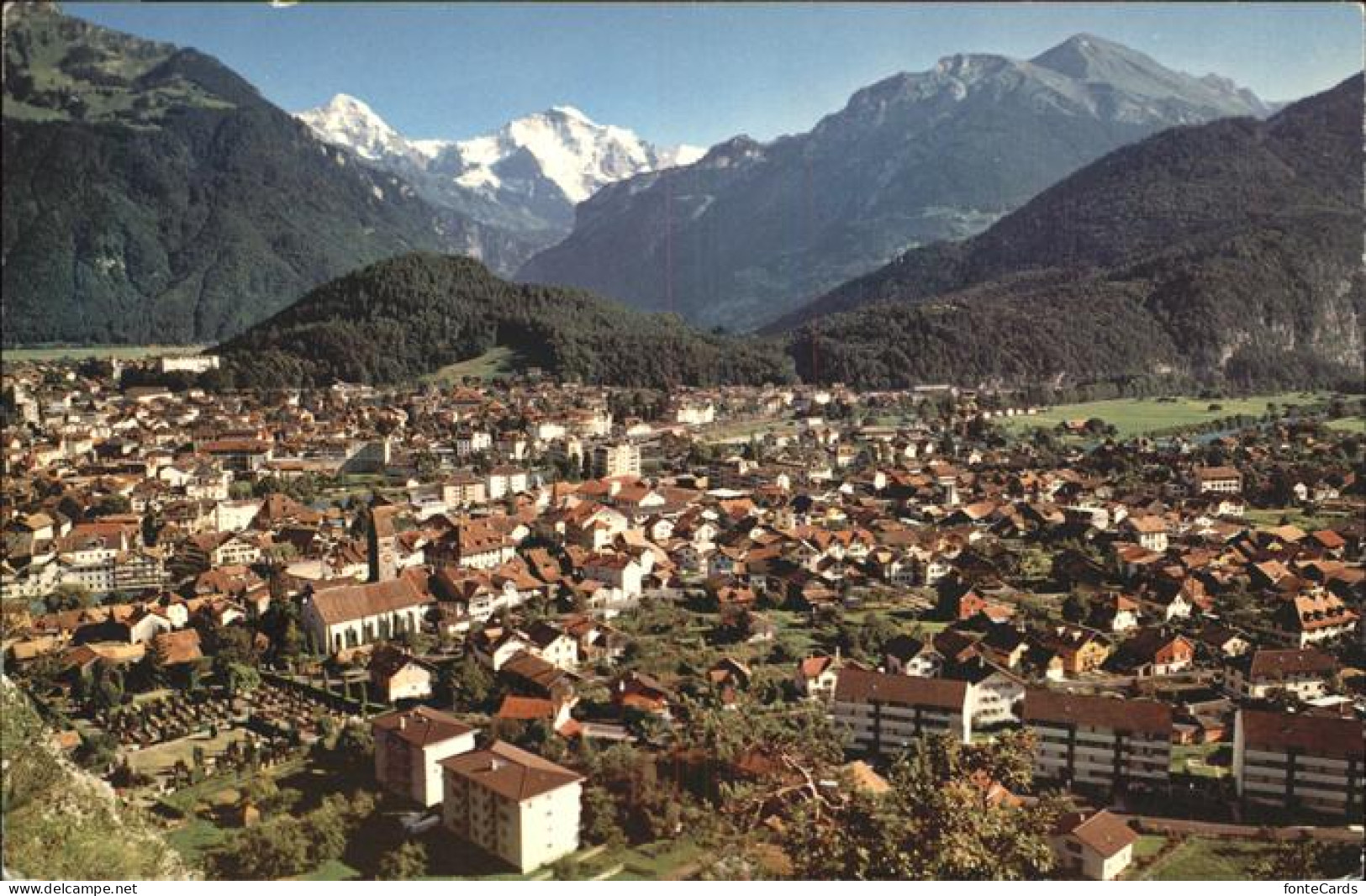 11384761 Interlaken BE Panorama Mit Moench Jungfrau Und Sulegg Interlaken - Autres & Non Classés