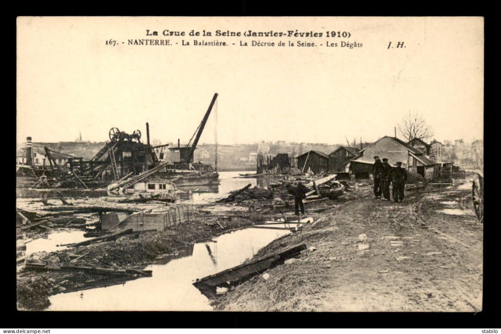 92 - NANTERRE - INONDATIONS DE 1910 - LA BALASTIERE APRES LA DECRUE - Nanterre