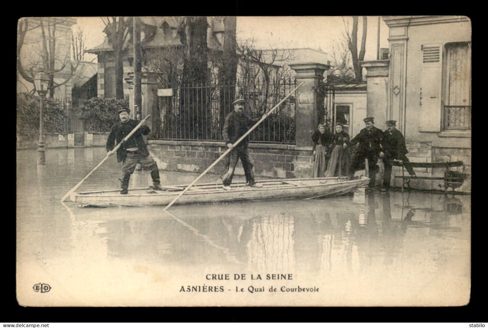 92 - ASNIERES - INONDATIONS DE 1910 - QUAI DE COURBEVOIE - Asnieres Sur Seine