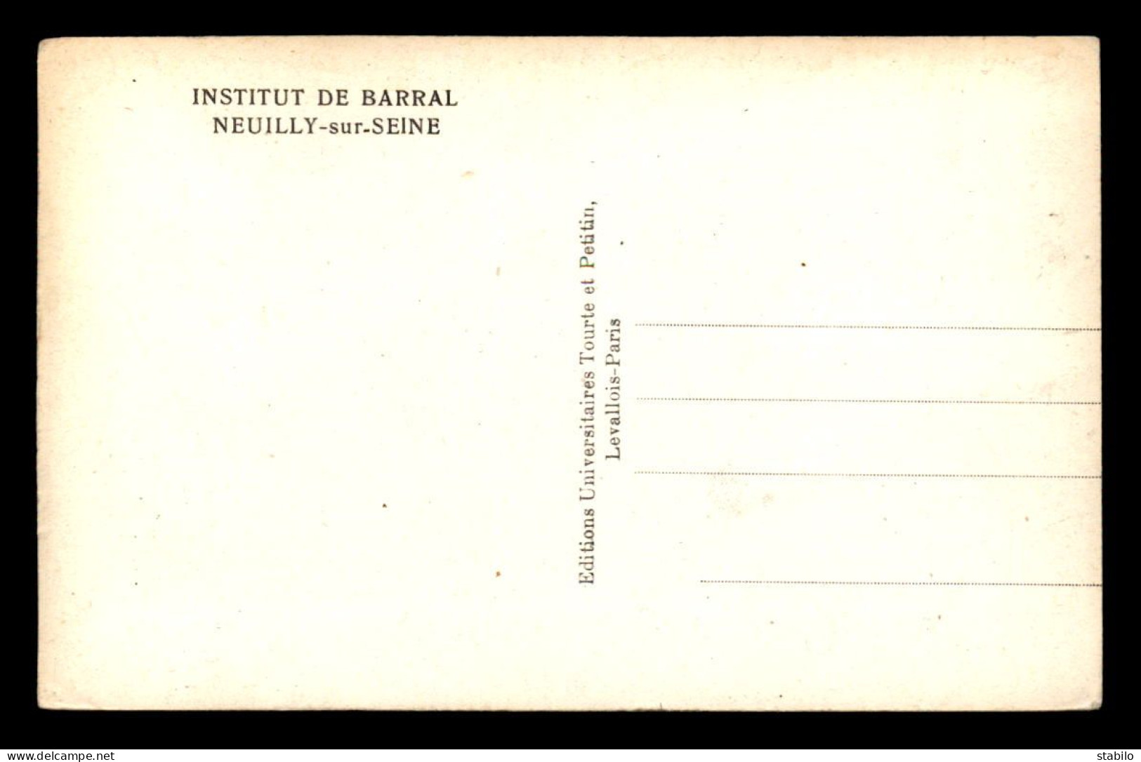 92 - NEUILLY-SUR-SEINE - INSTITUT DE BARRAL - Neuilly Sur Seine