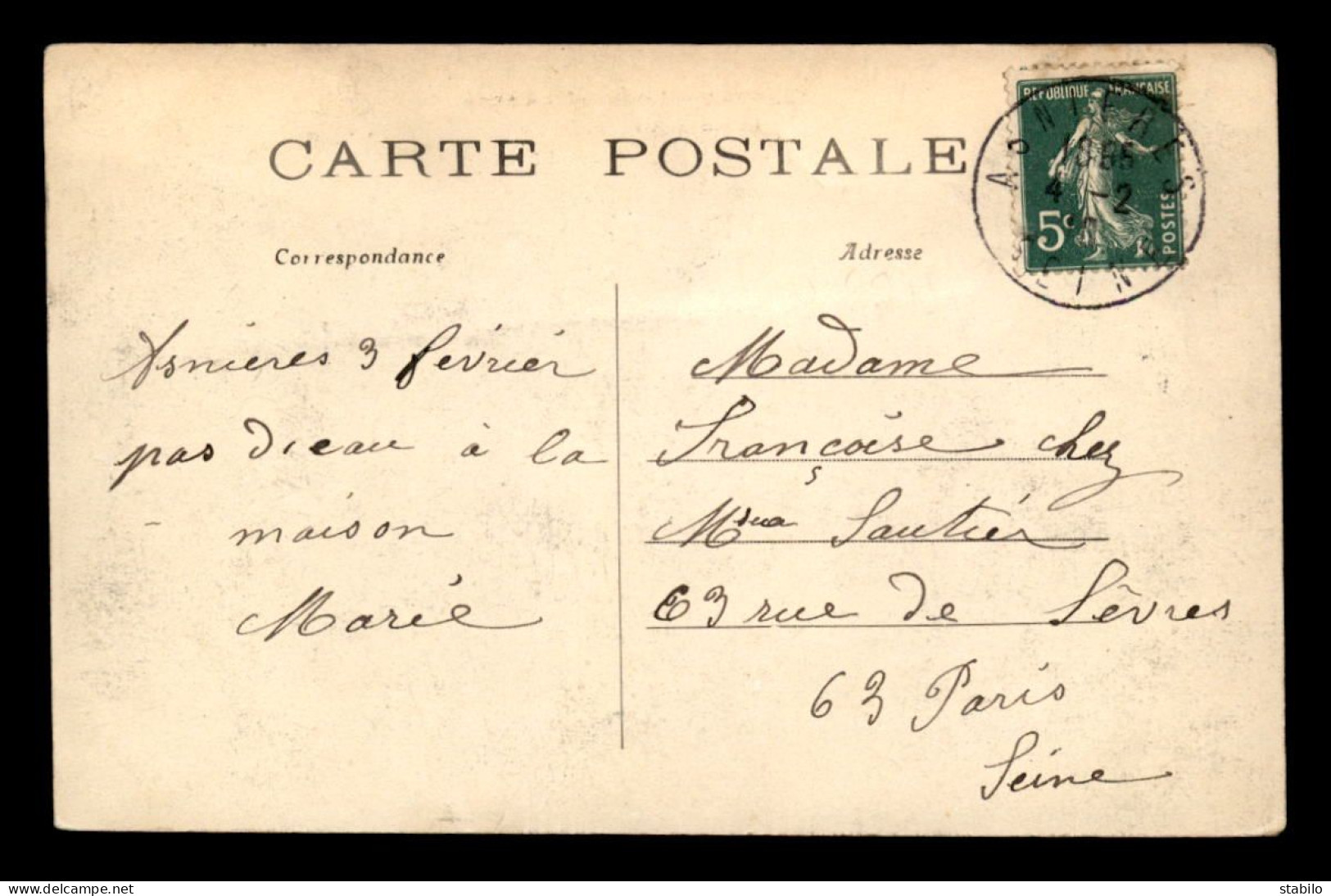 92 - ASNIERES - INONDATIONS DE 1910 - LA RUE DANIEL - Asnieres Sur Seine